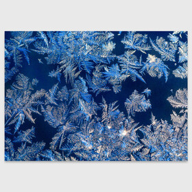 Поздравительная открытка с принтом Снежинки макро snowflakes macro , 100% бумага | плотность бумаги 280 г/м2, матовая, на обратной стороне линовка и место для марки
 | christmas | macro | new year | snow | snowflakes | winter | вода | зима | зимний узор | макро | новогоднее настроение | новогодний узор | новый год | рождество | синий | снег | снежинки | холод