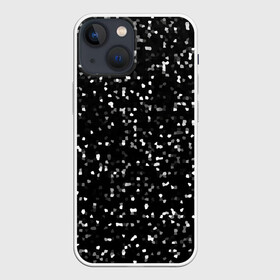 Чехол для iPhone 13 mini с принтом ЧБ мозаика ,  |  | белый | мозаика | пиксели | точки | черный