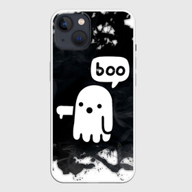Чехол для iPhone 13 с принтом ХЕЛЛУОИН ПРИВЕДЕНИЕ БУ   HALLOWEEN GHOST BOO ,  |  | bats | bones | ghost | halloween | pumpkin | skull | кости | летучие мыши | приведение | призрак | скелет | тыква | хеллоуин | хоррор | хэллоуин
