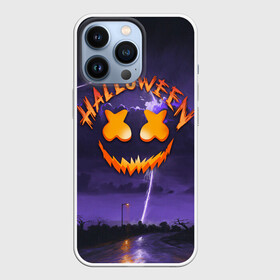 Чехол для iPhone 13 Pro с принтом ХЕЛЛОУИН НОЧЬ   HALLOWEEN NIGHT MARSHMELLO ,  |  | bats | bones | ghost | halloween | marshmello | pumpkin | skull | кости | летучие мыши | маршмелло | приведение | призрак | скелет | тыква | хеллоуин | хоррор | хэллоуин