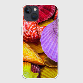 Чехол для iPhone 13 с принтом Разноцветные ракушки  multicolored seashells ,  |  | holiday | multicolored seashells | sea | sea house | summer | лагуна | лето | моллюск | море | морская тема | морские обитатели | морские ракушки | морской пляж | океан | отпуск | перламутр | пляж | подводный мир