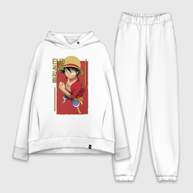 Женский костюм хлопок Oversize с принтом Большой куш, Луффи ,  |  | anime | luffy | manga | monkey | one piece | аниме | большой куш | ван пис | лаффи | луффи | манга | манки | манки д луффи