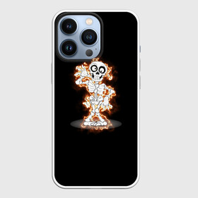 Чехол для iPhone 13 Pro с принтом огненный скелетик ,  |  | ведьма | вечеринка | диджей | дискотека | колдун | скелет | танец | хэллоуин