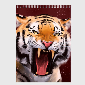 Скетчбук с принтом Тигр красавчик сердится , 100% бумага
 | 48 листов, плотность листов — 100 г/м2, плотность картонной обложки — 250 г/м2. Листы скреплены сверху удобной пружинной спиралью | 2022 | aggressive | angry | fangs | new year | open mouth | predator | tiger | year of the tiger | агрессивный | год тигра | клыки | новый год | открытая пасть | сердитый | тигр | хищник