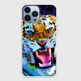 Чехол для iPhone 13 Pro Max с принтом Рычащий Шархан ,  |  | 2022 | evil face | growling | new year | pop art | predator | tiger | year of the tiger | год тигра | новый год | поп арт | рычащий | тигр | хищник