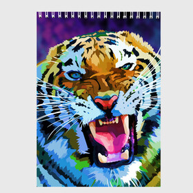 Скетчбук с принтом Рычащий Шархан , 100% бумага
 | 48 листов, плотность листов — 100 г/м2, плотность картонной обложки — 250 г/м2. Листы скреплены сверху удобной пружинной спиралью | 2022 | evil face | growling | new year | pop art | predator | tiger | year of the tiger | год тигра | новый год | поп арт | рычащий | тигр | хищник