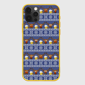 Чехол для iPhone 12 Pro с принтом Олени отдыхают , силикон | область печати: задняя сторона чехла, без боковых панелей | вязанный | новогодний | олень | паттерн | рождественский | с оленями | свитер | узор
