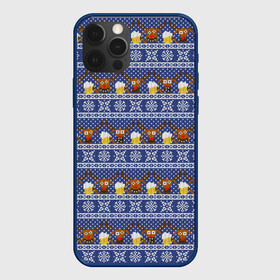 Чехол для iPhone 12 Pro Max с принтом Олени отдыхают , Силикон |  | вязанный | новогодний | олень | паттерн | рождественский | с оленями | свитер | узор