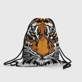 Рюкзак-мешок 3D с принтом Взгляд хозяина джунглей , 100% полиэстер | плотность ткани — 200 г/м2, размер — 35 х 45 см; лямки — толстые шнурки, застежка на шнуровке, без карманов и подкладки | 2022 | african | direct look | master of the jungle | muzzle | new year | predator | tiger | year of the tiger | африканский | год тигра | новый год | прямой взгляд | тигр | хищник | хозяин джунглей