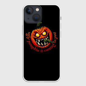 Чехол для iPhone 13 mini с принтом Уродливая тыква идет к тебе. ,  |  | halloween | monster | pumpkin | тыква | хеллоуин