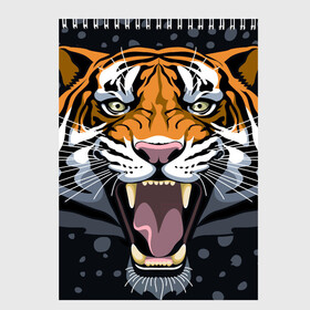Скетчбук с принтом Амурский тигр в ночи , 100% бумага
 | 48 листов, плотность листов — 100 г/м2, плотность картонной обложки — 250 г/м2. Листы скреплены сверху удобной пружинной спиралью | 2022 | aggression | amur tiger | beast | grin | new year | night | open mouth | predator | snowfall | winter | year of the tiger | агрессия | амурский тигр | год тигра | зверь | зима | новый год | ночь | оскал | открытая пасть | снегопад | хищник