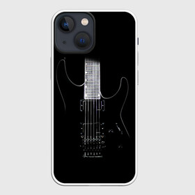 Чехол для iPhone 13 mini с принтом ЧЕРНАЯ ЭЛЕКТРОГИТАРА ,  |  | black | dark | guitar | music | rock | гибсон | гитара | гриф | лады | музыка | рок | струны | черный | электрогитара