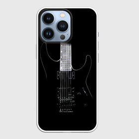 Чехол для iPhone 13 Pro с принтом ЧЕРНАЯ ЭЛЕКТРОГИТАРА ,  |  | black | dark | guitar | music | rock | гибсон | гитара | гриф | лады | музыка | рок | струны | черный | электрогитара