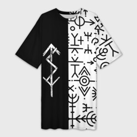 Платье-футболка 3D с принтом ПАТТЕРН РУНЫ  RUNES (Z) ,  |  | runes | древние знаки | знак рода | знаки | иероглифы | руны | русь | символы | славяне | славянская символика