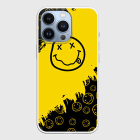 Чехол для iPhone 13 Pro с принтом Nirvana Smile | Нирвана Рваный Паттерн ,  |  | album | curt | grunge | kobain | logo | music | nevermind | nirvana | pattern | rock | smells like | smile | teen spirit | альбом | брызги | гитара | гранж | курт кобейн | логотип | музыка | невермайнд | нирвана | паттерн | потертости | рок | сма