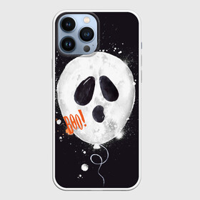 Чехол для iPhone 13 Pro Max с принтом Шарик пугайка (черный, полиэстер) ,  |  | fun | helloween | party | scary | ведьма | вечеринка | день | духи | колдовство | мрачно | оригинальный | подарок | праздник | привидение | пугать | святые | тыква | ужас | хэллоуин | черный | шарик