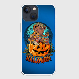 Чехол для iPhone 13 mini с принтом Мишка маньяк ,  |  | halloween | арт | графика | зомби | медведь | мистика | праздник | тыква | ужасы | хэллоуин