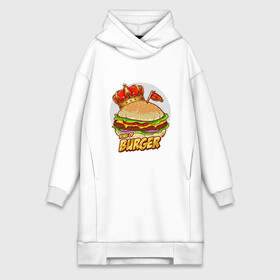 Платье-худи хлопок с принтом Королевский бургер ,  |  | булочка | бургер | гамбургер | иллюстрация | корона | котлета | макдак | чизбургер