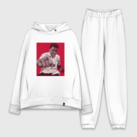 Женский костюм хлопок Oversize с принтом Стальной кулак ,  |  | box | muhammad ali | sport | sports | sportsmen | бокс | легенда | мухаммад али | мухаммед али | спорт | спортсмен