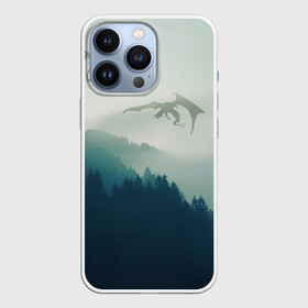 Чехол для iPhone 13 Pro с принтом ДРАКОНЫ НАД ЛЕСОМ   DRAGON ,  |  | dovahkiin | dragon | dragonborn | forest | fus ro dah | skyrim | tes | the elder scrolls skyrim | докавин | драгонборн | драконы | лес | природа | скайрим