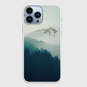 Чехол для iPhone 13 Pro Max с принтом ДРАКОНЫ НАД ЛЕСОМ   DRAGON ,  |  | dovahkiin | dragon | dragonborn | forest | fus ro dah | skyrim | tes | the elder scrolls skyrim | докавин | драгонборн | драконы | лес | природа | скайрим