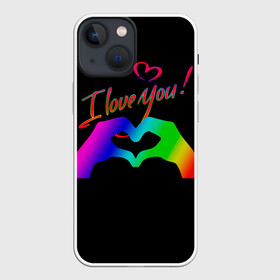 Чехол для iPhone 13 mini с принтом Праздники ,  |  | i lave you | день святого валентина | любовь | надпись | сердце