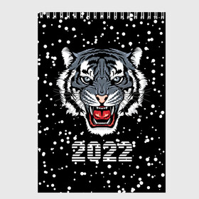 Скетчбук с принтом Черный водяной тигр 2022 , 100% бумага
 | 48 листов, плотность листов — 100 г/м2, плотность картонной обложки — 250 г/м2. Листы скреплены сверху удобной пружинной спиралью | 2022 | beast | black water tiger | fangs | merry christmas | new year | predator | snow | stern grin | winter | year of the tiger | год тигра | зверь | зима | клыки | новый год | снег | суровый оскал | хищник | черный водяной тигр