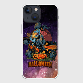 Чехол для iPhone 13 mini с принтом Ведьмачка ,  |  | halloween | арт | ведьма | графика | метла | мистика | праздник | тыква | ужасы | хэллоуин