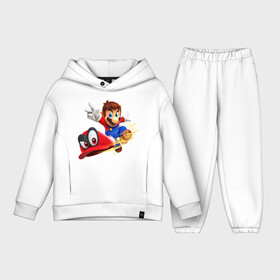 Детский костюм хлопок Oversize с принтом MarioOd ,  |  | bowser | bowsette | bullet bill | goomba | koopa | luigi | mario | mario heroes | nintendo | peach | power up | princess | princess peach | star | super mario | super mario bros | toad | wario | yoshi | боузер | братья марио | варио | купа | луиджи | мари