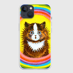 Чехол для iPhone 13 с принтом Радужный кот Луиса Уэйна ,  |  | benedict cumberbatch | louis wain | the electrical life | антропоморфный кот | бенедикт камбербэтч | живопись | известный художник | кошак | кошачьи миры луиса уэйна | луис вэйн | луис уэйн | радуга | радужный кот
