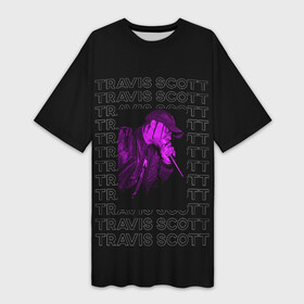 Платье-футболка 3D с принтом Стильный Тревис ,  |  | hip hop | rap | rep | travis scott | исполнители | исполнитель | музыка | реп | трвис скотт | тревис скотт
