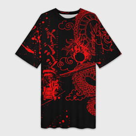 Платье-футболка 3D с принтом ТОКИЙСКИЕ МСТИТЕЛИ КРАСНЫЙ ДРАКОН ,  |  | anime | draken | mikey | tokyorevengers | аниме | дракен | иероглифы | кэн | манга | мандзиро | микки | рюгудзи | сано | символы | токийские мстители