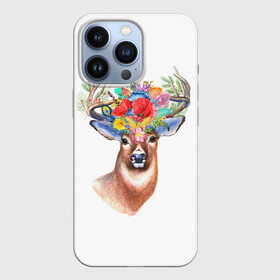 Чехол для iPhone 13 Pro с принтом Олень Полевой цветок ,  |  | аниме | животные | лес | олень | охота | полевой | природа | рог | рога | рыбалка | цветок | цветы