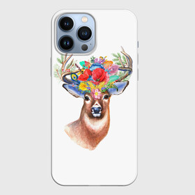 Чехол для iPhone 13 Pro Max с принтом Олень Полевой цветок ,  |  | аниме | животные | лес | олень | охота | полевой | природа | рог | рога | рыбалка | цветок | цветы