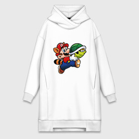 Платье-худи хлопок с принтом MarioTurtles ,  |  | bowser | bowsette | bullet bill | goomba | koopa | luigi | mario | mario heroes | nintendo | peach | power up | princess | princess peach | star | super mario | super mario bros | toad | wario | yoshi | боузер | братья марио | варио | купа | луиджи | мари