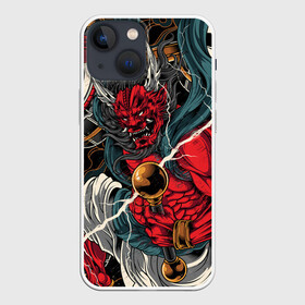 Чехол для iPhone 13 mini с принтом БОГ ГРОМА РАЙДЗИН ,  |  | demon | evil | god | japan | raijin | red | samurai | бог | буддизм | восток | гроза | гром | демон | дьявол | зло | красный | молния | райдзин | самурай | япония