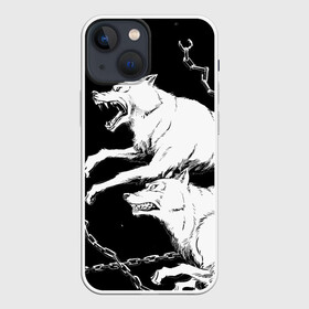 Чехол для iPhone 13 mini с принтом Белые волки ,  |  | Тематика изображения на принте: wolf | wolfs | волк | волки | волчара | животные | звери | лес | природа