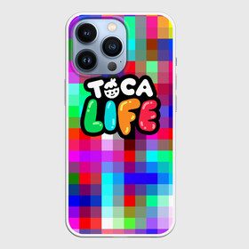 Чехол для iPhone 13 Pro с принтом TOCA BOCA LOGO PIXEL | COLOR GEOMETRY ,  |  | digital toys | gamer | games | helicopter taxi | pets | toca boca | toca hair salon | toca kitchen | toca life | toca life city | toca life worl | toca tea party | video games | игры