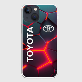 Чехол для iPhone 13 mini с принтом TOYOTA 3D NEON  | ТОЙОТА  3Д ПЛИТЫ НЕОН ,  |  | auto | sport | toyota | авто | автомобиль | автомобильные | бренд | марка | машины | спорт | тойота