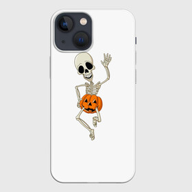 Чехол для iPhone 13 mini с принтом скелет в тыкве ,  |  | bones | gesture | halloween | joy | monster | pumpkin | run | shame | skeleton | smile | бег | в | жест | кости | монстр | радость | скелет | стыд | тыква | тыкве | улыбка | хэллоуин | чудовище