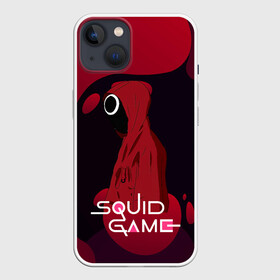 Чехол для iPhone 13 с принтом Игра в кальмара Red   Black ,  |  | among us | squid game | выживание | игра в кальмара | кальмар | корейский | корея | хван чжун хо | чо сан
