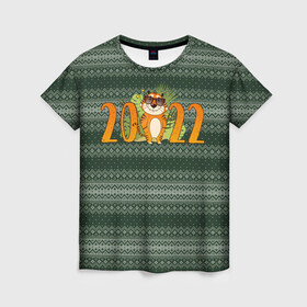 Женская футболка 3D с принтом Новый Год 2022   Год тигра , 100% полиэфир ( синтетическое хлопкоподобное полотно) | прямой крой, круглый вырез горловины, длина до линии бедер | 2022 | год тигра | новый год | новый год 2022 | символ года | тигр | тигренок | тигрица | тигры