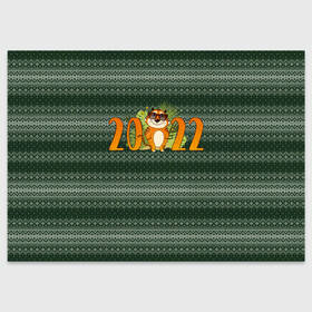 Поздравительная открытка с принтом Новый Год 2022   Год тигра , 100% бумага | плотность бумаги 280 г/м2, матовая, на обратной стороне линовка и место для марки
 | 2022 | год тигра | новый год | новый год 2022 | символ года | тигр | тигренок | тигрица | тигры