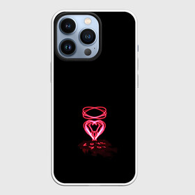Чехол для iPhone 13 Pro с принтом Плавленное сердце ,  |  | люблю | люблю тебя | любовь | неоновое сердце | розовое сердечко | розовое сердце | сердце | я тебя люблю