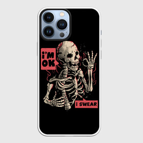 Чехол для iPhone 13 Pro Max с принтом Я В Порядке | Im Ok ,  |  | dead | death | halloween | horrors | im | monster | moon | night | ok | okay | pumpkin | scare | skeleton | skull | stars | в | живое | звезды | луна | мертвый | монстр | ночь | порядке | скелет | тыква | ужастики | ужасы | хэллоуи