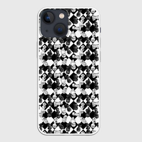 Чехол для iPhone 13 mini с принтом Шахматы на шахматной доске ,  |  | chess | анатолий карпов | бобби фишер | владимир крамник | гари каспаров | игра | король | ладья | магнус карлсен | математика | михаил ботвинник | пешка | ферзь | хосерауль капабланка | чёрнобелые