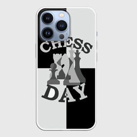 Чехол для iPhone 13 Pro с принтом Шахматный День ,  |  | chess | анатолий карпов | бобби фишер | владимир крамник | гари каспаров | игра | король | ладья | магнус карлсен | математика | михаил ботвинник | пешка | ферзь | хосерауль капабланка | чёрнобелые