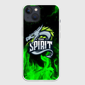 Чехол для iPhone 13 с принтом TEAM SPIRIT FLAME DRAGON   ЗЕЛЁНЫЙ ОГОНЬ ,  |  | Тематика изображения на принте: collapse | cs go | cyber | cybersport | dota 2 | dragon | hearthstone | miposhka | mira | russia | spirit | spirited | team spirit | torontotokyo | ts | yatoro | дракон | кибер | киберспорт | киберспортсмен | кс го | россия | спирит | спиритед |