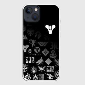 Чехол для iPhone 13 с принтом DESTINY LOGOBOMBING ,  |  | Тематика изображения на принте: bungie | cayde 6 | cyd6 | destiny | destiny 2 | forsaken | gambit | hunter | titan | warlock | банги | варлок | габмит | дестини | дестини 2 | зур | кейд | кейд 6 | отвергнутые | охотник | титан | туз