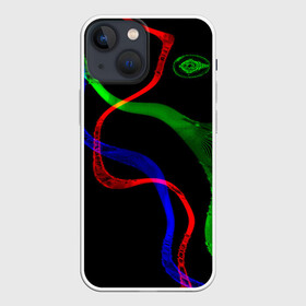 Чехол для iPhone 13 mini с принтом Неоновый хаос 3D Neon chaos 3D ,  |  | Тематика изображения на принте: abstraction | chaos | colors | neon | stripes | абстракция | неон | полосы | хаос | цвета | чёрный фон